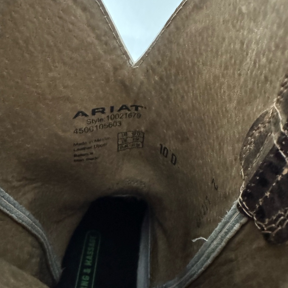 Ariat Men's Brown and Teal Western Boots - Picture 5 of 6